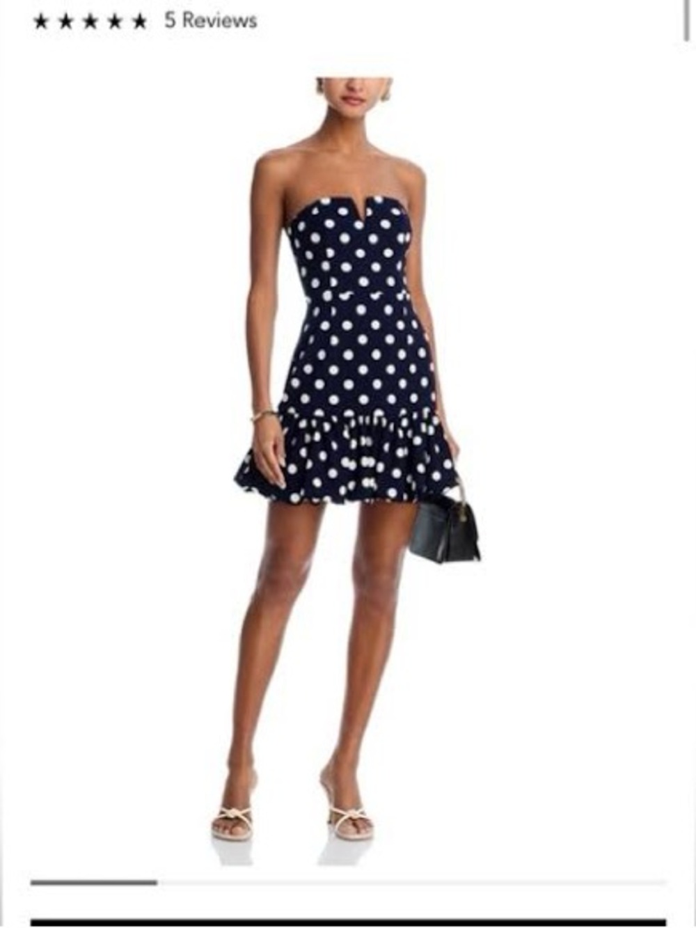 Aqua XL Navy White Polka Dot Strapless Bubble Hem Mini Dress NWT Bloomingdale’s